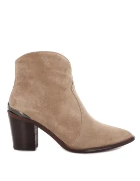 ALPE wooden effect heel ankle boot Texas style