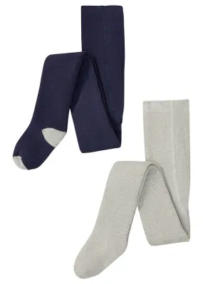 Children's Thermal Underwear (2 Units) with Organic Cotton and Heather Grey-Navy Interior Ribbed